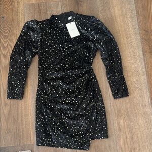Black and Gold Sequin Dress